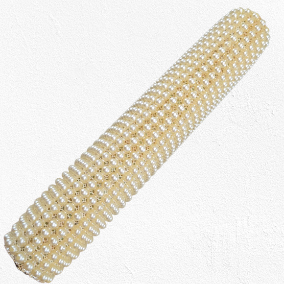 Vintage 60s JR USA Pearl Beaded Evening Clutch Gold Frame Bridal Cocktail Bag - Picture 4 of 13